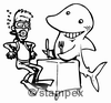 diving stamps motif 2304 - Shark