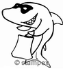 diving stamps motif 3425 - Shark