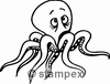 Taucherstempel Motiv 7255 - Krake, Kalmar, Octopus, Sepia