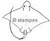 diving stamps motif 3618 - Ray/Skate