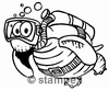 diving stamps motif 7551 - Turtle
