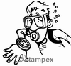 diving stamps motif 2328 - Diver, Comic
