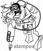 diving stamps motif 2351 - Diver, Comic