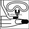Le tampon encreur motif 6073 - Plongeur, Technique