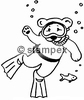 diving stamps motif 2556 - Comics, Animals