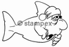 Le tampon encreur motif 3454 - Haiopeis (requin comics)