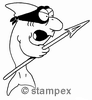 diving stamps motif 3455 - Haiopeis (shark comics)