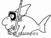 diving stamps motif 3460 - Haiopeis (shark comics)