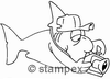 Le tampon encreur motif 3461 - Haiopeis (requin comics)