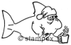 Le tampon encreur motif 3467 - Haiopeis (requin comics)