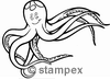 Taucherstempel Motiv 7256 - Krake, Kalmar, Octopus, Sepia