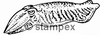 Taucherstempel Motiv 7260 - Krake, Kalmar, Octopus, Sepia