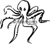 Taucherstempel Motiv 7268 - Krake, Kalmar, Octopus, Sepia
