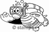 diving stamps motif 7550 - Turtle